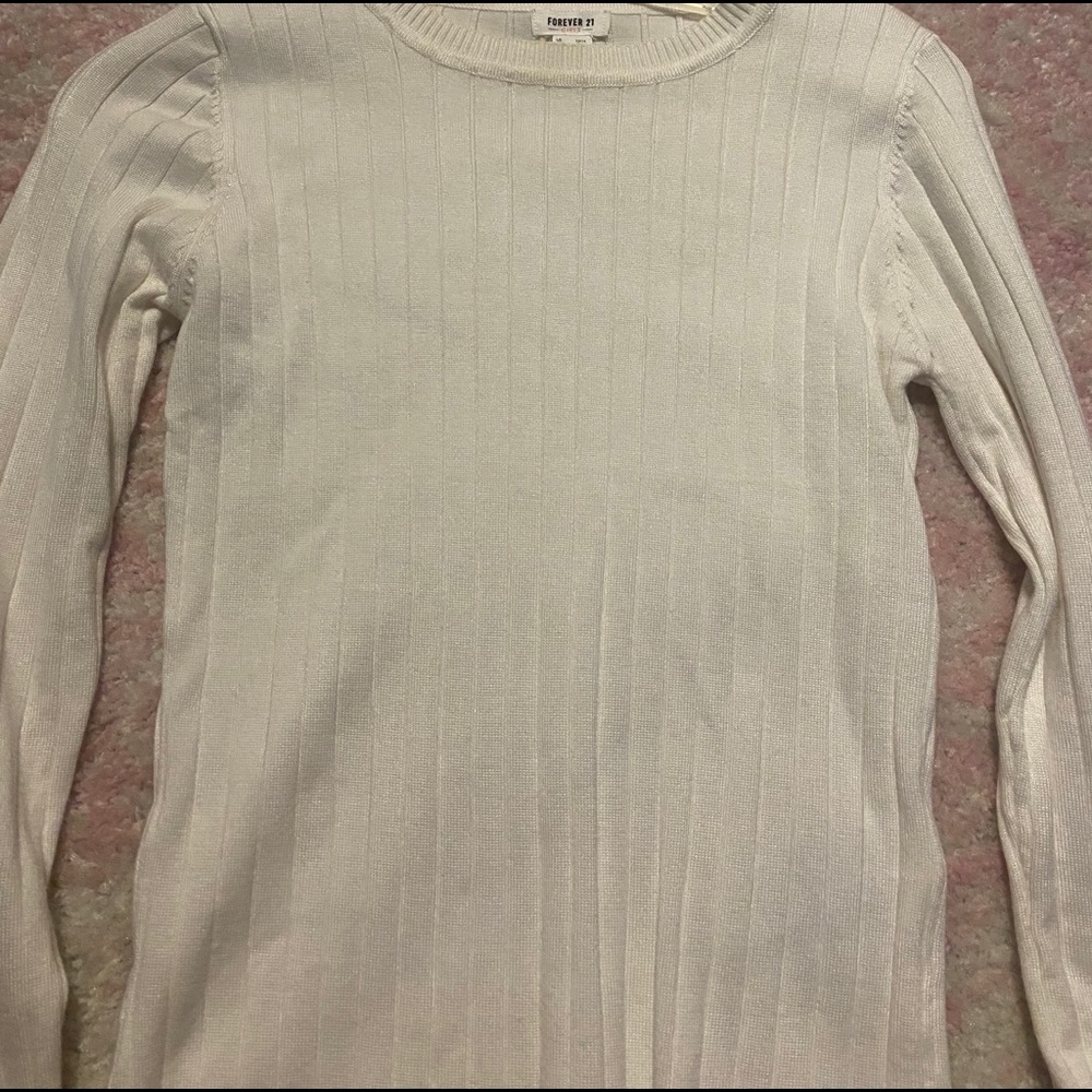 Forever 21 kids knitted white long sleeve